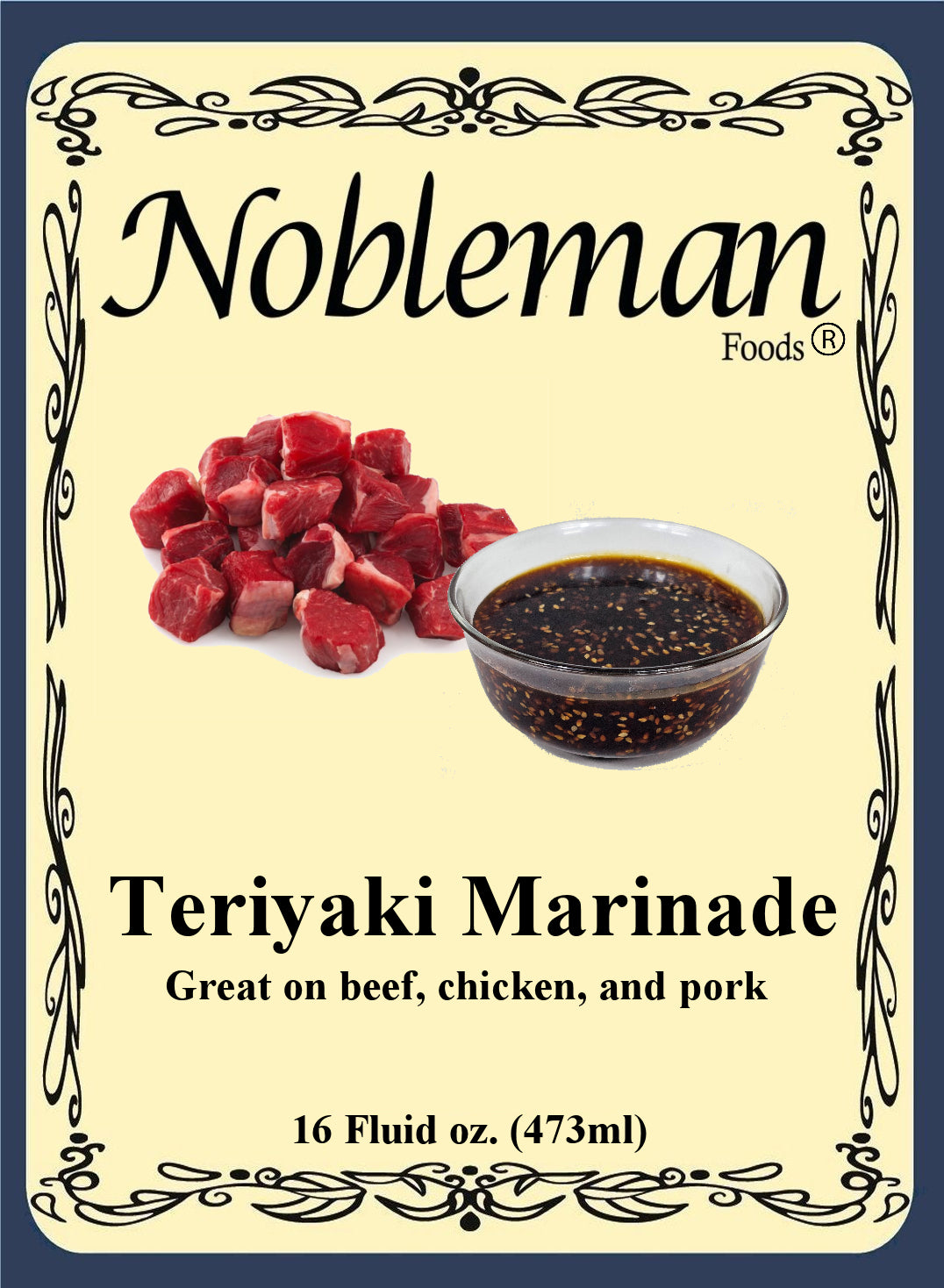 Nobleman Foods Homemade Teriyaki Marinade Great on Beef, Chicken, and Pork