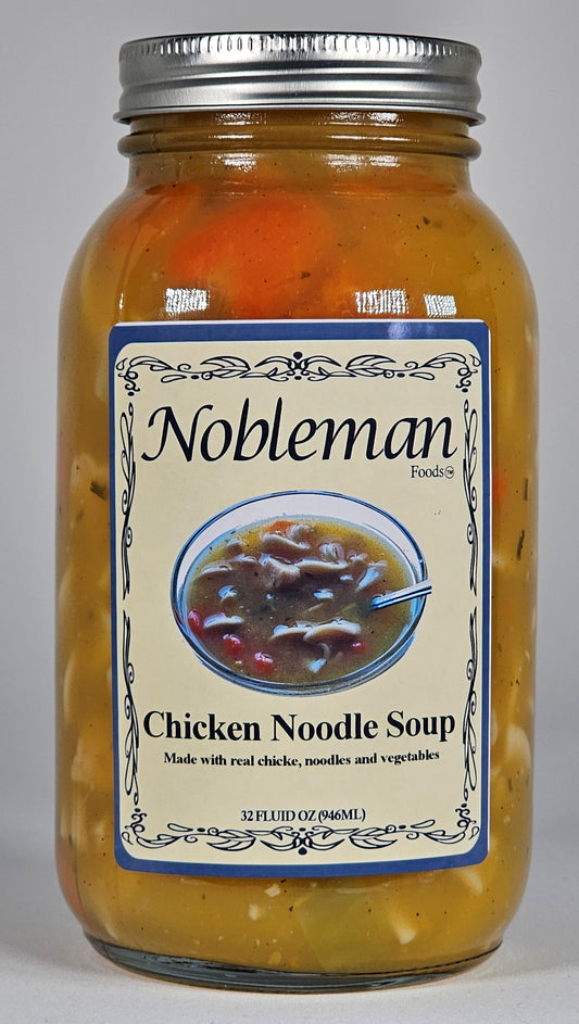 Nobleman Foods Homemade Chicken Noodle Soup 32oz jar made with real chicken