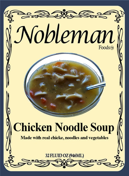Nobleman Foods Homemade Chicken Noodle Soup 32oz jar made with real chicken